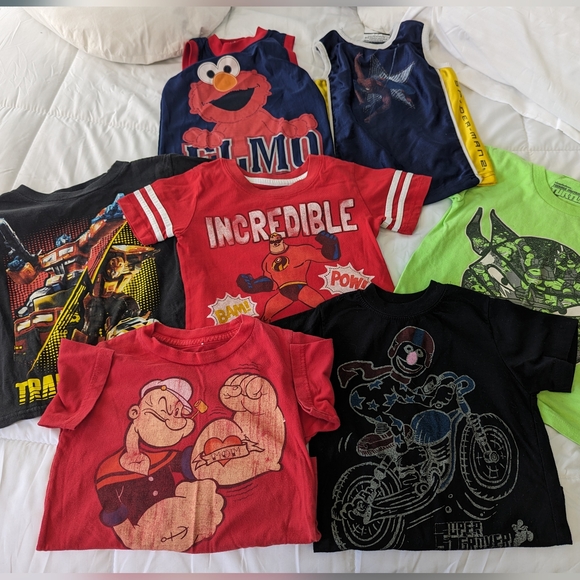 Boys Shirt Bundle Cartoon Characters Size 3-5 - Picture 1 of 8
